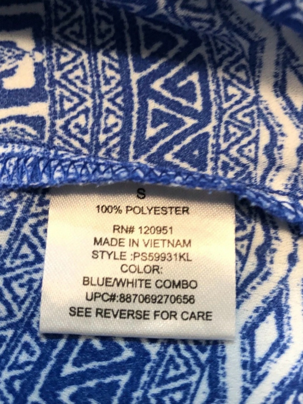 Pink Republic Blue & White Tribal Print Tank - Picture 7 of 7
